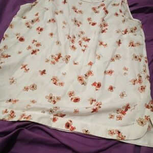 Liz Claiborne White Floral Tank Top